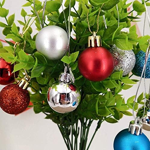 Божиќни топки, украси за Божиќ ， 24 парчиња распрскувани божиќни топка виси топка за декорација на забави за Божиќ, замрзнати Божиќна топка,