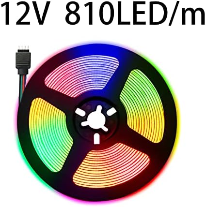 TOPXCDZ COB RGB LED Лента Светла Декорација За Ѕид Соба Декор Боја 810LED DC 12V Флексибилни Лента RGB ЛЕНТА Тв Позадинско Осветлување Гејмер