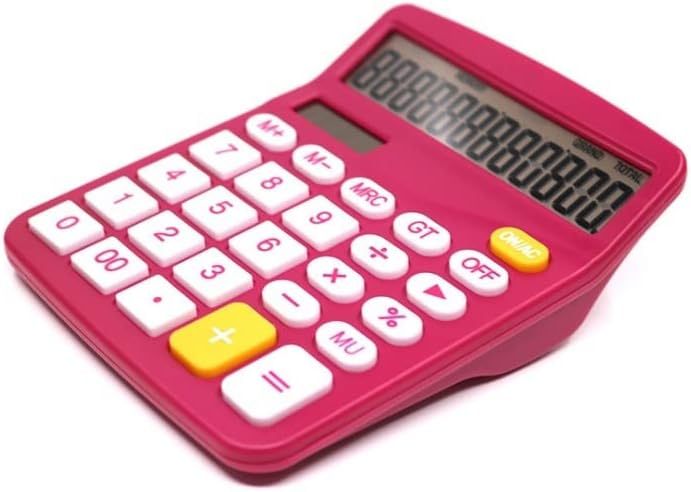 Мјвдп 12 Цифрен Калкулатор За Биро Големи Копчиња Финансиска Деловна Сметководствена Алатка Розова Црвена Боја За Подарок За Канцелариско