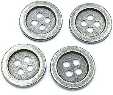 Општо метални копчиња од 50 парчиња гроздобер стил на тркалезно копче 4 дупки, за костуми, прирачно копче за занаети за DIY, украси