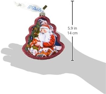 G. Debrekht Gingerbread Santa Glass Ornament, 5,5 “
