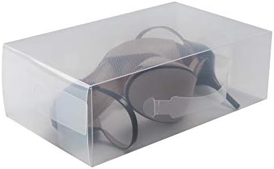 Компакторска трендовски голема кутија за складирање на чевли за преклопување со капак, пластика, 21 x 34 x 13см, транспарентен