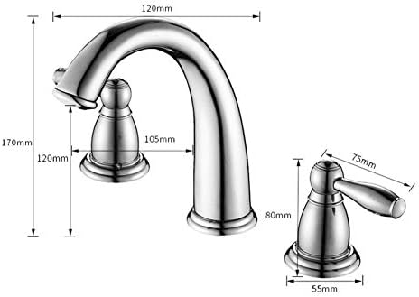 Ченф кујна чешма со двојна рачка црна басен миксер Топла и ладна вода мие орбита тапа со три дупки миксер за миксери од бања бања