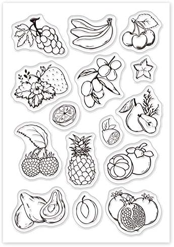 Глобленд овошје чисти марки Силиконски картички за печат Банана Грозје круша калинка Тропски овошје чист силиконски печат за декорација за правење картички и бел?