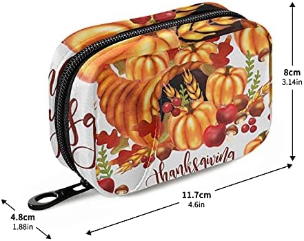 Денот на благодарноста на Денот на благодарноста тикви остава пилула за торбички торбички кутии со кутија со патент преносен витамин