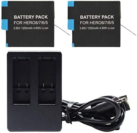 2-пакет AHDBT-801 Батерија и 1 Замена на полначот за GoPro Hero6 Hero 6 камера-Компатибилен со SPJB1B целосно декодирана батерија и полнач