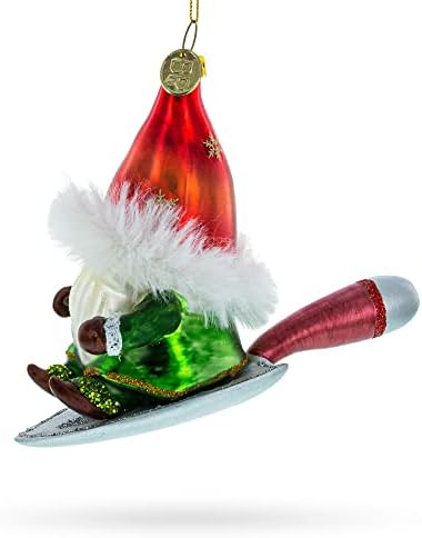 Скандинавски гном -јавачки штит стакло Божиќен украс