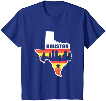 Маица на Хјустон Тексас Гроздобер државно знаме Хјустон Скајлин маица