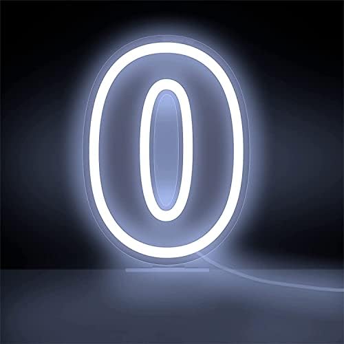 ДВТЕЛ Кул Бел Број Неонски Знак, USB LED Стоечки Неонски Светла За Роденденска Забава Ѕид Виси Декор Осветлување Луминисцентна Табла, H38cm