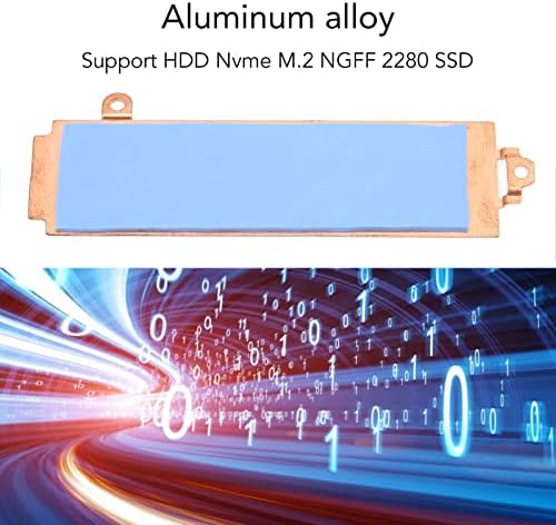 PLPLAAOO алуминиумска легура топлинска мијалник, SSD Heatsink, висока практичност за топлина ладилник за NVME M.2 NGFF 2280 SSD, Heatsink Cover Campable со Alienware M15 R6 G15 5510 5511