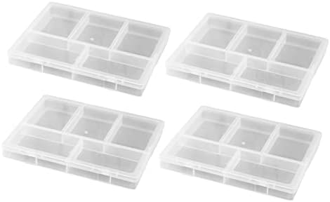 Зеродеко 4PCS Мулти -одделен кутија за складирање украси за складирање на контејнери со контејнер со капакот на капакот, кутија за складирање,