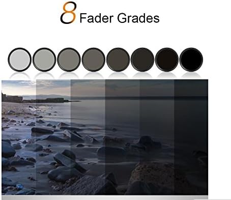 Ultra Slim Fader Променлива ND2 до ND400 Неутрална густина прилагодлив на ND Flent Flter за леќи на фотоапаратот со големина на низата