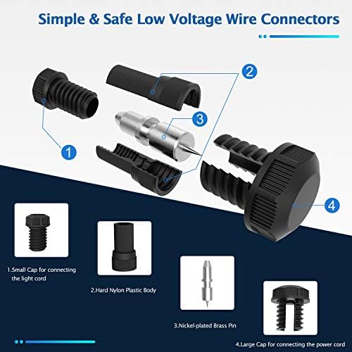 Конектори за жица со низок напон со 8 пакувања со низок напон за осветлување на пејзаж, конектори за пирсинг со високи перформанси со
