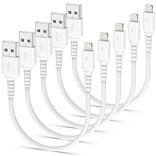 Краток кабел За Полнач за iPhone 1ft, 5 Пакет USB A До Молња Кабел За Податоци Mfi Сертифициран кабел За Полнење на iPhone Брзо