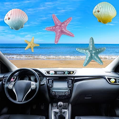 Etiuc 5 парчиња морски школки автомобил воздушни вентилатори клипови со климатизација Arleвездички климатизација на куќички од морски плови за автомобили клипови кли?