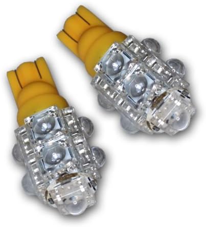 TuningPros LEDTCL-T10-A9 TRUNK LIGH LED LED светилки T10 клин, 9 флукс LED AMBER 2-PC Set