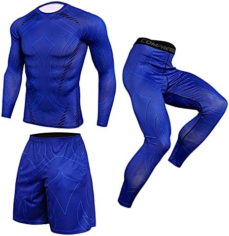 Машки две парчиња панталони за ракави за ракави еластични брзи долги тесни спортови на машки врвови со долги костуми за сушење на