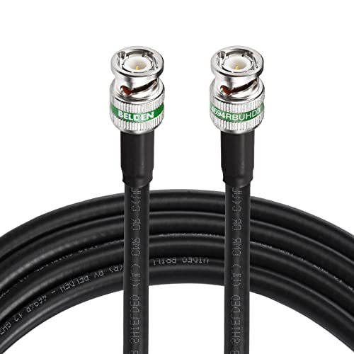 Superbat 12g SDI кабел 50ft, 4K UHD SDI видео кабел 75OHM BNC кабел поддржува 6G 12Gbit/s и 4K 60 FPS менувач, за видео -безбедносна