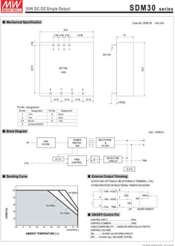 ЗНАЧИ ДОБРО SDM30-12S15 15V 1.7 На 25.5 W Dc-Dc Еден Излез DC/DC Конвертор