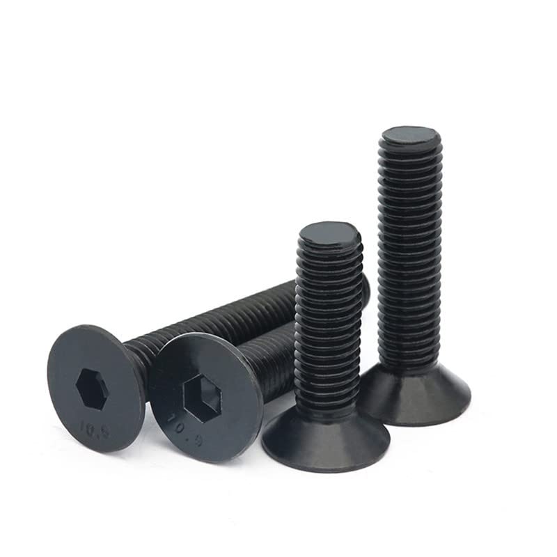 5/10/50pcs M1.6 M2 M2.5 M3 M4 M4 M6 M8 M8 Black Grade 10.9 Hexagon Hex Socket Head Flat Countersunk Allen Bolt Screw M5 10PCS 8mm