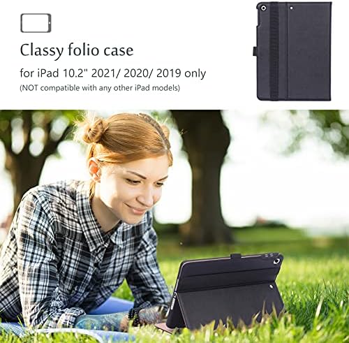 Procase нов iPad 10.2 Case 9th 2021/ 8th 2020/7 -ми 2019 година, PREMIUM PU Fage Profective Cover Stand Folio Case With Strap за