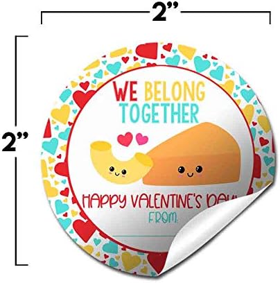Ние припаѓаме заедно како етикети за налепници за налепници на Valentine Party Mac & Cheese Valentin