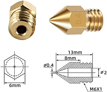 SUTK MK8 Млазница V5 V6 M6 Нишка Тешко Челик Месинг Млазници за 1. 75мм Филамент Мк8 Хотенд Екструдер 3д Печатач Делови