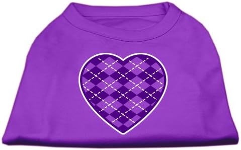 Mirage Pet Products Argyle Heart Purple Screen Print Mirts Purple XS