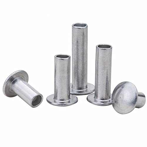 1000 парчиња алуминиумска рамна тркалезна глава полу-шупливи шипки, за занаетчиски DIY или метална врска итн. M3x20mm