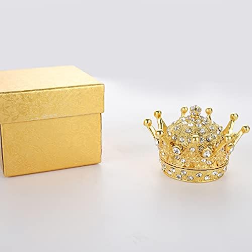ЛОНГШЕНГ - Од 2001 година - рачно насликана сребрена јагода златна круна фигурина накит кутија за свадби за свадба наклон за подароци