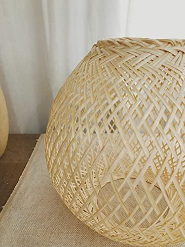 Генерички месечина | Рачно изработено бамбус абажур | Рачно изработена плетена абажур