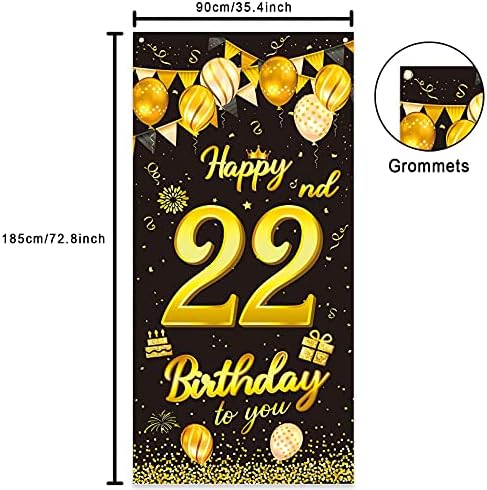 Вонгмоде Среќен 85 Ти Роденден За Тебе Позадина На Банер За Врата Црно Злато Тема За Пријавување Декор За Забави За 85 Години