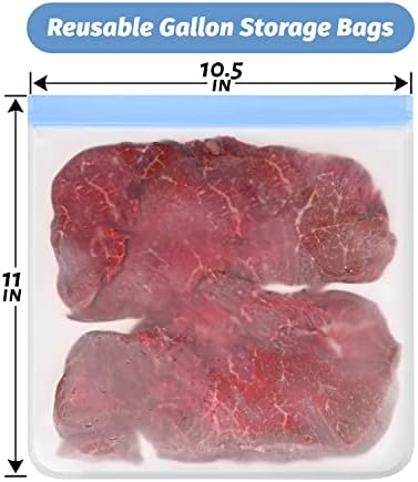 Ингеваре Галон Кеси За Замрзнување Еднократно, 6 Пакувајте Екстра Дебели Кеси За Замрзнување За Повеќекратна Употреба Отпорни На Истекување
