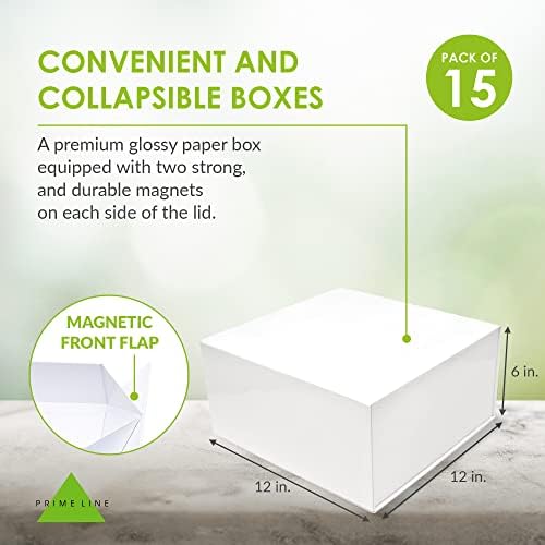 Магнетна Кутија За Подароци - 15 Пакувајте Бели Склопувачки Кутии со Затворање На Капакот На Големо, Луксузно Картонско Пакување За