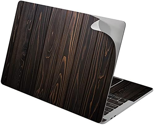Lex Altern Vinyl Skin компатибилен со MacBook Air 13 Inch Mac Pro 16 Retina 15 12 2020 2019 2018 Темно полиран даб дрвена шема штала вистинска