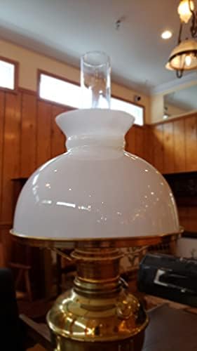 B&P ламба залепена бела студентска сенка со класична форма на гроздобер купола и обичен врв и 9/8 инчен фиттер