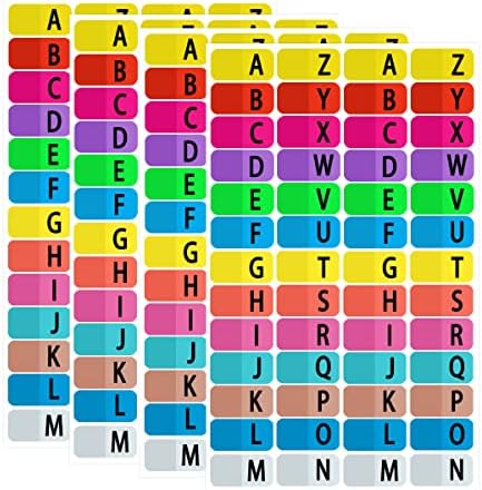 ВИЕ СТЕ Етикети На Налепници Со Индекс На Азбука, Лепливи Разнобојни Разделувачи На Јазичиња А-З за 3 Јазичиња За Врзива за Прстени,Јазичиња
