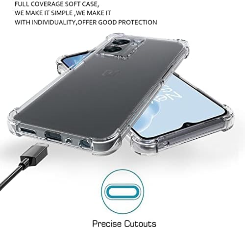 Озофтер за OnePlus Nord NORD N300 5G Case Clear Girls Women Women Women Women Women со засилени агли на екранот засилени агли