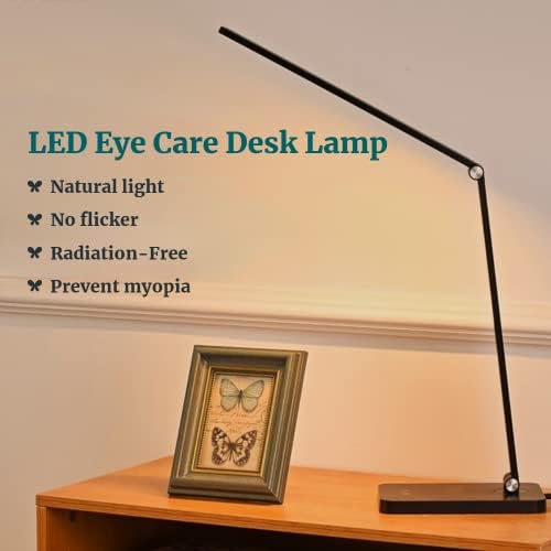 LCOZX LED-ламба со LED со USB порта за полнење, затемнети ламби за табели за очите за домашна канцеларија, 5 режими на осветлување и 3 нивоа на осветленост, мултифункционалн?