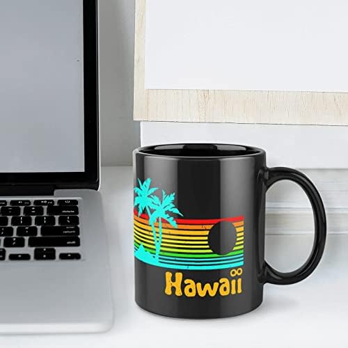 80-тите Ретро Гроздобер Хаваи Печатење Керамичка Кригла Кафе Тамблер Чај Чаша Смешен Подарок За Канцеларија Дома Жени Мажи