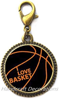HandcraftDecorations Basketball Zipper Pull - Sport Zipper Повлечете - кошаркарски накит - подарок за кошарка - Подарок за неа - Подарок за него.f038