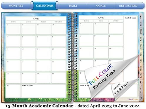 Алатки4виздом Планер 2023-2024 Календар-април 2023-24 јуни-Тврд Повез - 15 Месеци - А3ј4-Паун в Цитат