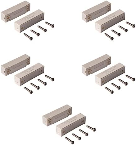 Tane GP-23-WH-PK5 Пакет од 5 Жични Површински Монтирање Магнетни Врата Прозорец Контакт Прекинувач Со Скриени Жици + Завртки