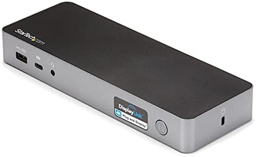 Startech.com USB -C & USB -A Dock - хибридна универзална станица за докинг на лаптоп w/двоен монитор 4K60Hz HDMI & DisplayPort - USB