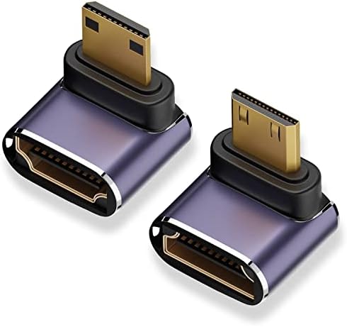 AreMe 8K MINI HDMI До HDMI Адаптер, Нагоре И Надолу 90 Степен Прав Агол Мини HDMI Машки ДО HDMI Женски Конвертор Конектор За