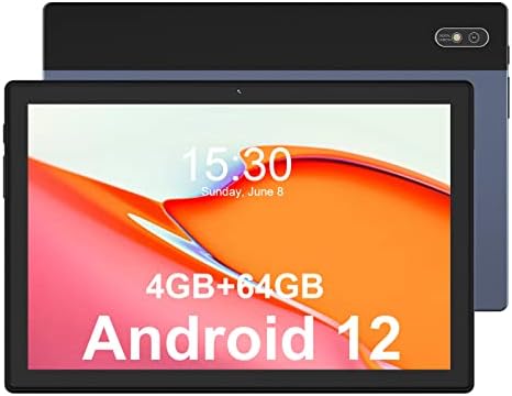 Awow Android 12 таблети 10 инчи таблети компјутер, 2.0GHz 8Core, 4 GB RAM меморија, 64 GB ROM, 1280x800 IPS HD, 13MP Задна камера,