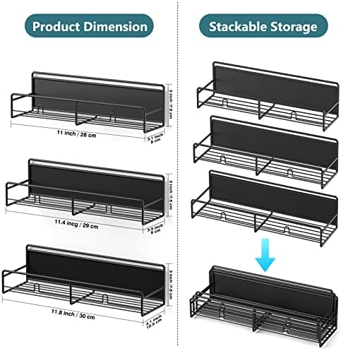 3 Пакувајте Организатор На Магнетна Решетка За Зачини За Фрижидер, Подвижна Магнетна Полица, Заштеда На Простор За Фрижидер,