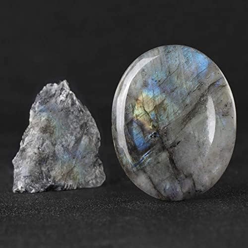 Artistone Labradorite Crystal Chakra Загрижете ги камењата овална форма палма палецот џебни камења за кристално заздравување Реики медитација Анкситација на стрес