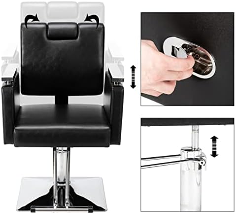 Mgwye бербер столче лежење за фризури за фризури плоштад база фризер стол за убавина салон стол црно