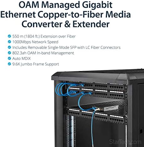 Multimode Multidode LC Fiber Media Converter со SFP - Management Management - 802.3AH во согласност - Gigabit Ethernet - 550M - 850NM